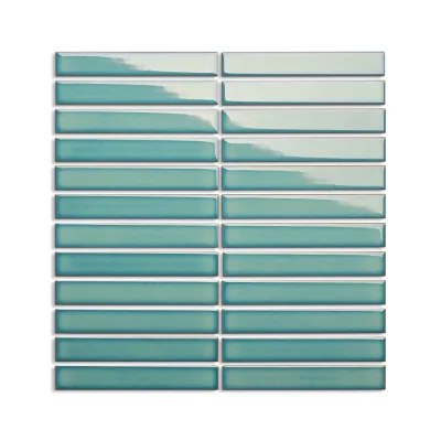 Classic Ceramic Tiles Green Marble Mosaic Tiles Strip Blue Green Glazed Tiles Interior Green Mosaic Art
