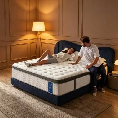 Breathable Zoned Support Queen Size Hybrid Mattress with Independent Pocket Coils Eco-Friendly for Home Apartment Hotel Bedroom