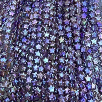 Wholesale  Natural Freshwater Star Pearl Strands, Rhombus-shaped purple Pearl Strands for Jewelry Design Irregular Pearl Strands