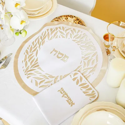 Customized Challah Cover Embroidered Pattern Polyester Leather Modern Jewish Challah Bread Challah Cover