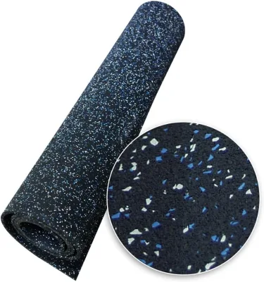 Thick Rubber Gym Floor Mat Roll Heavy Duty Anti Slip Impact Absorbing Home Garage Fitness Exercise Weight Room Flooring Pad