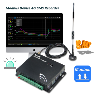 Via 4G Network Gsm sms Modbus Controller with Display  Monitoring SystemWireless Alarm Sensor