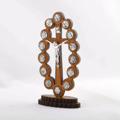 Catholic Gifts Jewelry Christian Cross Home Chapel Decor wooden Cross Crucifix with 14 Stations of the Cross