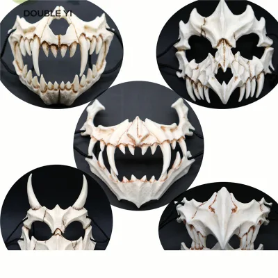 Anime Cosplay Dress up Mask Tiger Dragon God Mask Resin Mask Halloween Performance Props