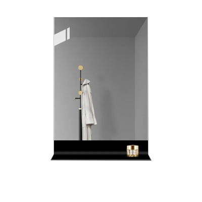 Elegant Black Framed Wall Mirror with Antique Detailing for Bath Decorative Platform