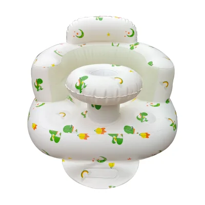 2025 New Style Cute Dinosaur Pattern PVC Inflatable Baby Chair Portable and Safe Inflatable Baby Sofa Chair