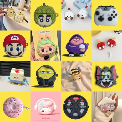 High Quality 3D Cute Cartoon Eco-Friendly Waterproof Shockproof Anti-Lost Silicone Case for 4/1/2/3 Pro Wireless Earphone