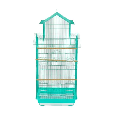 Large Rectangle Portable Folding Pet Bird Cage Stable Easy-to-Assemble Iron Urine Cage Anti-Spray Feature Metal Button