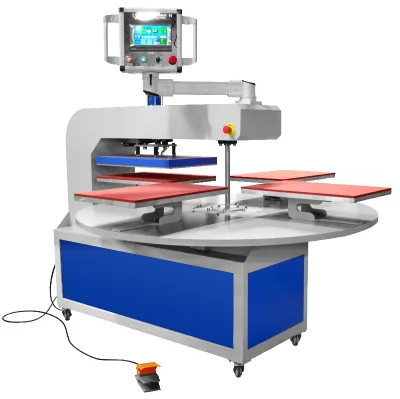Doyan Manufacturer Fully Automatic Four Working Position Heat Transfer Press Machine for T-shirt Printing