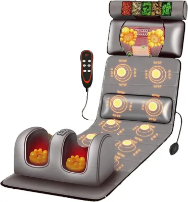Massage Mat With Heat 10 Vibrating Nodes Body Massage Mat With Adjustable Pillows Heating Pads