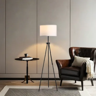 Creative Modern Design LED Floor Lamp Fabric Shade Warm White 50000 Hours Iron Body Home Decor Bedroom Living Room Hotels