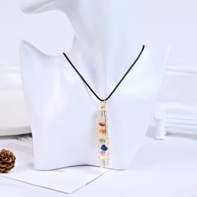 Factory Price Selenite Chakra Pendant Natural Mixed Material Carving Crystal Figurine for Healing