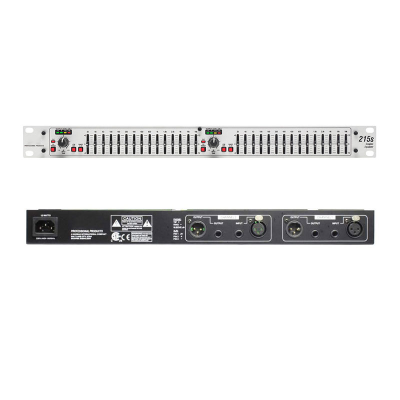 TZT-215S 2-channel 15 Band Equalizer Professional Graphic Equalizer (Silver Panel) with XLR and TRS