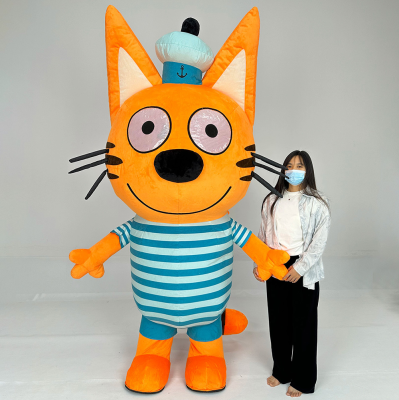 Inflatable Cat in the Hat Costume Mascot Cartoon Cat Advertising Furry Carnival Costume Animal