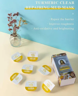 OEM/ODM Turmeric Mud Mask Repairing the Barrier Brightening Seperate Packaging Easy to Carry