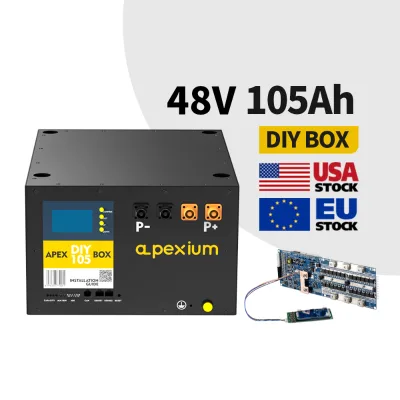 DIY 16S 48V 105Ah Lithium Iron Phosphate LiFePO4 Battery Pack Solar Home Energy Storage Power Supply Deep Cycle Power Box