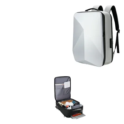 NEW Men's Unisex Waterproof 17.3"PC Double Storage Hard Shell Esports Anti-Theft LaptopBackpack USB Keyboard