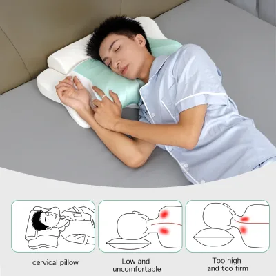 Customizable Portable Orthopedic Knitted Memory Foam Neck Support Pillow Cooling Ergonomic Removable Washable Sleep Bed Airplane