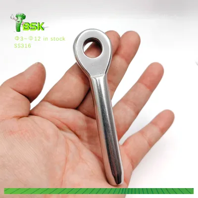 316 Stainless Steel Swage Eye Terminal, Wire Rope Cable End Fitting, Marine Grade Rigging Hardware for Cable Railing System