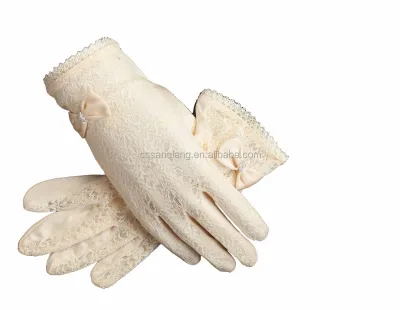 Bridal Evening Party Driving Lace Silk Hand Fashion Gloves for Women