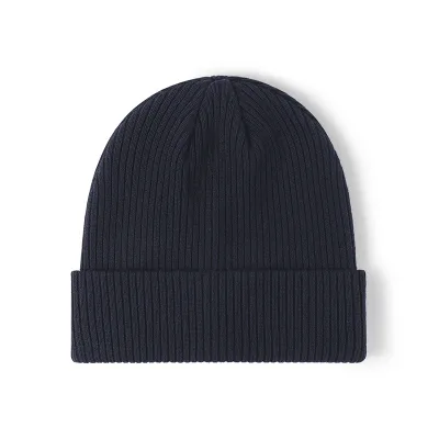Personalized Beanies Wholesale Knit Beanie With Custom Logo Double-layer Cuffed Brim Soft Warm Skull Cap for Men Women Outdoor