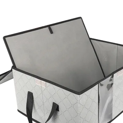 Wardrobe Use Canvas Woven Storage Bags with Adjustable Lid Rectangle Shape Durable for Clothing Snacks Toys Laundry Organization