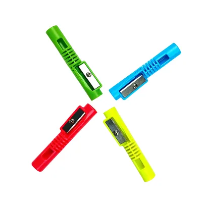 Multicolor Plastic Retractable Pencil Sharpener 2 in 1 Portable Pencil Extender Manual Sharpener for Student School Stationery