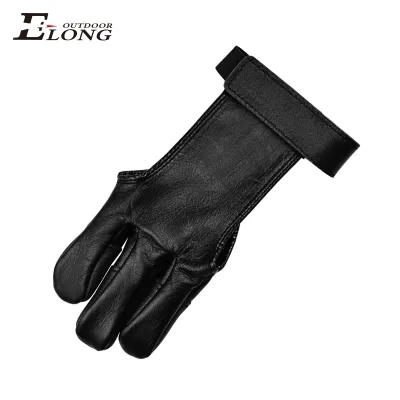 Elong Archery 3 Finger Gloves Sheepskin Leather Finger Glove Hunting Archery Hand Protector Finger Guard