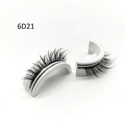 6D21 Full Strip Eyelashes Self Adhesive Eyelash Reusable Without Glue  Quick Soft Wispy Natural Long Thick  Mink Eyelashes