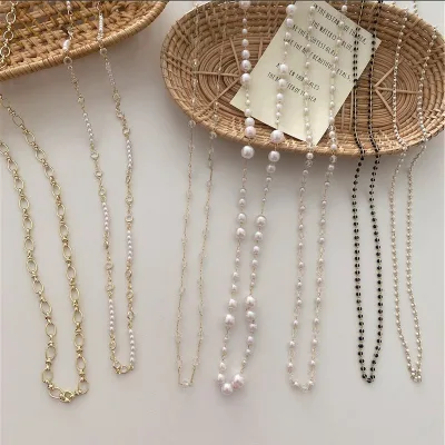 New Pearl Masking Beaded Chain Lanyard Holder Natural Stones Vintage Eye Glasses Chain