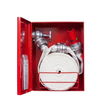 American 2.5inch Canvas Fire Hose Rack With Hydrant Valve Brass Plastic Nozzle and Cabinet UL Listed