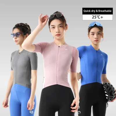 OEM ODM Women's Summer Short-Sleeve Cycling Jersey Reflective Breathable Eco-Friendly Quick-Dry Shirts for Road Mountain Biking