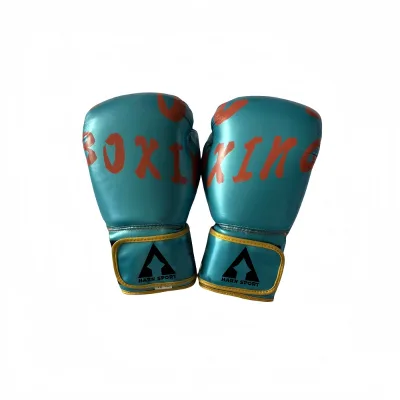 Professional Training Boxing Gloves, PU Leather, Lightweight and Shockproof, Lake Blue.