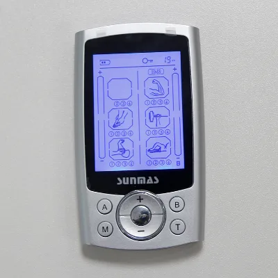 For Handheld Silver LED Low-Frequency TENS EMS Massage Machine with 24 Modes for Back & Shoulder Muscle Pain Relief