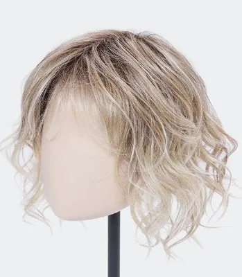 Customization Full Hand Tied Lace Base Topper Medium Blonde Color and Shaded Roots Human Hair Piece Toupee