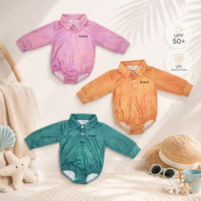 Wholesale Baby onesies Swimming Fishing Wear Sublimation UV UPF 50+ Protective Infant Onesie Sunsuit Snap CrotchToddler Bodysuit