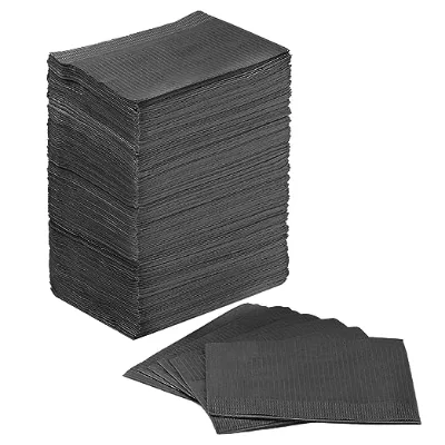 3-Ply Waterproof Black Dental Bibs Waterproof Tattoo Bibs for Dentist Nail and Tattoo Piercing