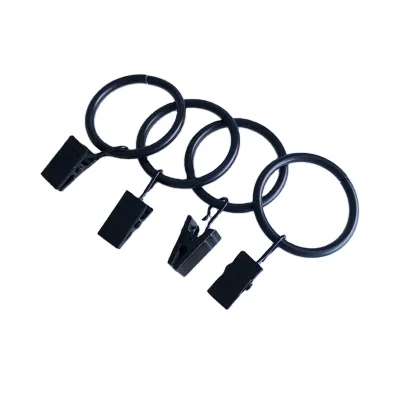 Curtain Clips with Rings Metal Rustproof Curtain Rod Rings Hooks with Strong Clip