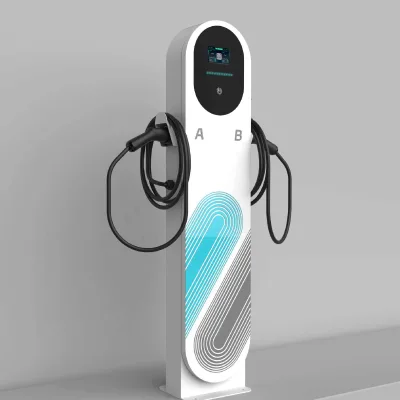 OEM ODM High Power Output 22kW 11kw 7kw Double Gun EV Charger New Floor-Mounted Fast Charging Station OCPP1.6 Wifi CCS Type2 EV