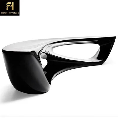 New Design Modern Outdoor Decorative Waiting Chair Moon Sets Shopping Mall Bench With Fiberglass