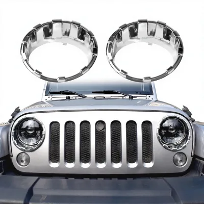 Jeep Wrangler JK 2007-2018 Headlamp Shade Large Aperture Off-Road Electroplating Diamond Explosion Factory Wholesale
