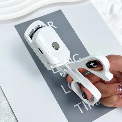 New Product Mini Portable Heated Pink Eyelash Curler Kit with USB Charger Electric Heated Eyelash Curler
