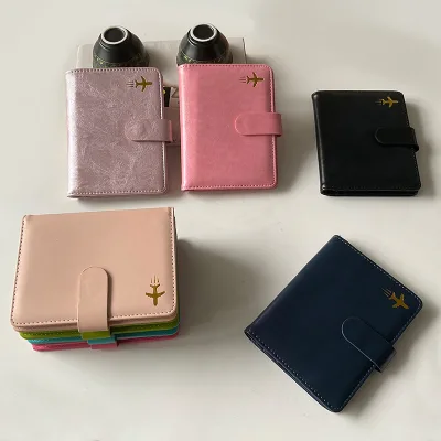 Customized Multifunctional Leather RFID Passport Cover Portable PU Travel Bag with Magnetic Buckle Airplane Style New and New