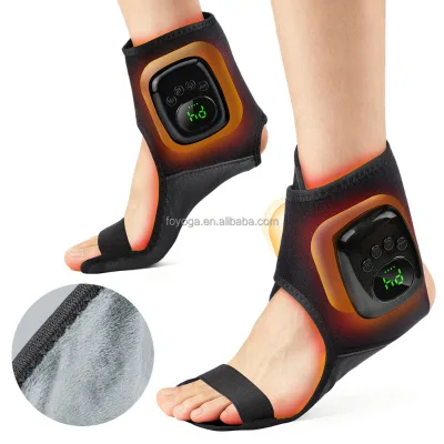 Electric Compression Ankle Wrap Wireless Foot Massager for Athletes Smart Vibration Heat Brace for Recovery Training Running