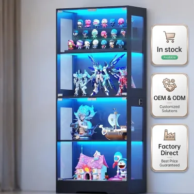 Vitrine Black Aluminum Frame Led Lighting Vitrine for Commercial Shop Merchandise Presentation Vitrine Showcase Display Cabinet