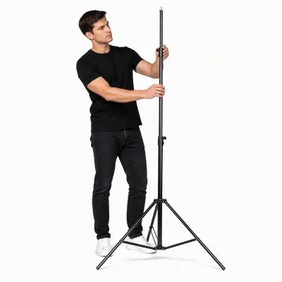 2.8m Spring Loaded Photo Studio Light Tripod Stand with 1/4 Screw for Photography Umbrella, Studio Video Lightstand