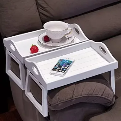 Wholesale Bamboo Sofa Armrest Tray Armrest Table Tray Sofa Arm Clip Table Couch Arm Table