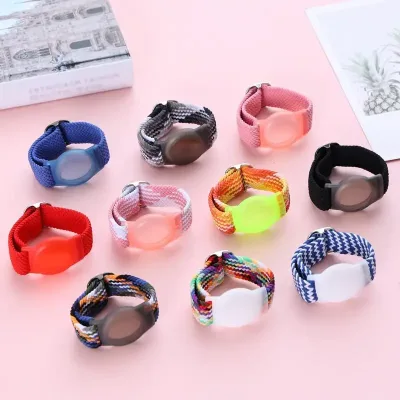 Air Tag Wristband for Kids Tracker Case Holder Adjustable Buckle Nylon Bracelet Compatible With Apple AirTags Locator