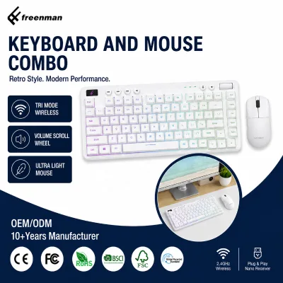 High Quality Wireless Volume Scrool 16000 DPI 1K Polling Rate RGB Backlit Gamer Gaming Keyboard and Mouse Combos