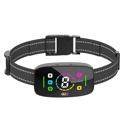 USMILE All-Size Dog Wireless Electronic Collar 8-Speed Adjusting 4-level Intelligent System Rechargeable Black Screen Stop